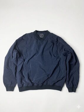 Vintage Stormtech Navy Blue V-Neck Nylon Pullover Windbreaker - Men’s Med